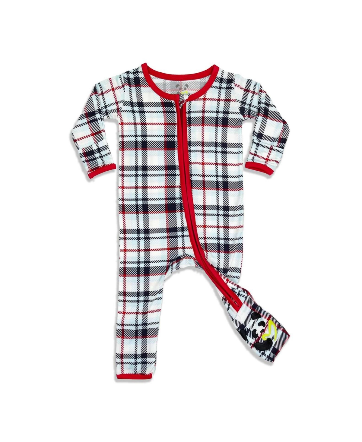 Bellabu Bear Unisex Baby Original Holiday Plaid Convertible Footie Pajama