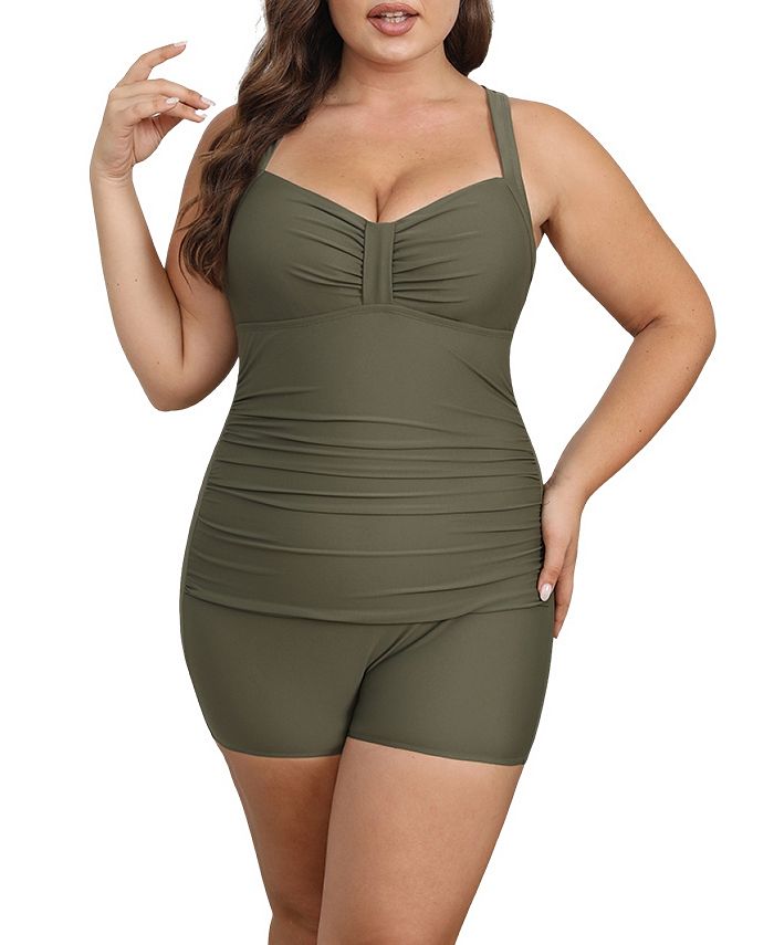 Cupshe, Swim, Cupshe Plus Size Swimsuit For Women One Piece Bathing Suit Tummy  Control Deep