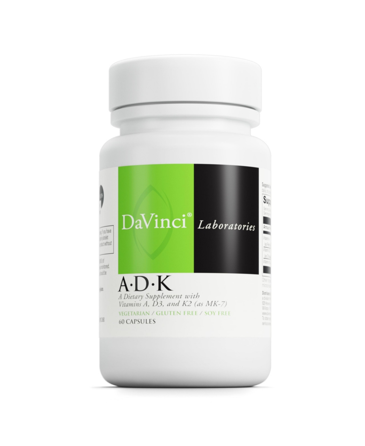 DaVinci Labs Adk - Dietary Supplement to Support Bone Structure, Heart Health and Immune Function - With Vitamin A, Vitamin D3 5,