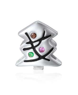 Christmas Tree Set of 3 Snowflake Santa Helper Fun Holiday Cartoon Dangling Enamel Green Elf Charm Bead For Sterling Silver For European Bracelet