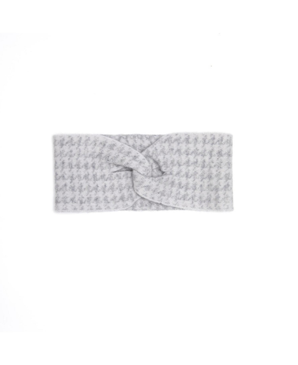Bellemere Houndstooth Cashmere Headband - Grey