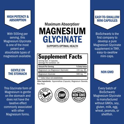 Magnesium Glycinate 500mg, 120ct