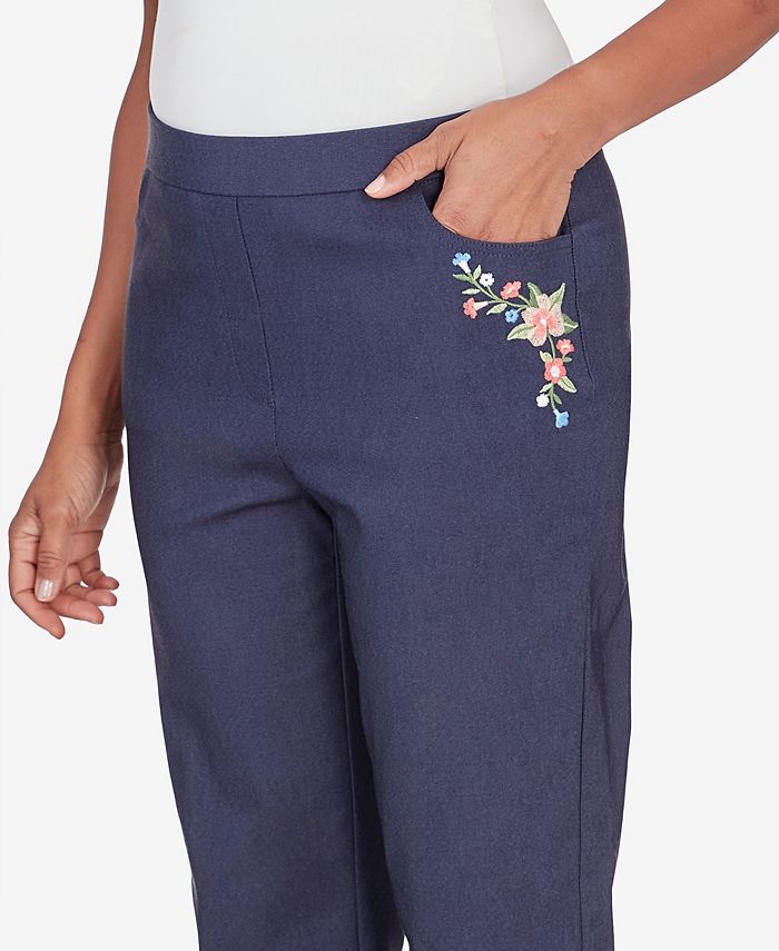 Alfred Dunner Petite A Fresh Start Embroidered Allure Pull On Ankle ...