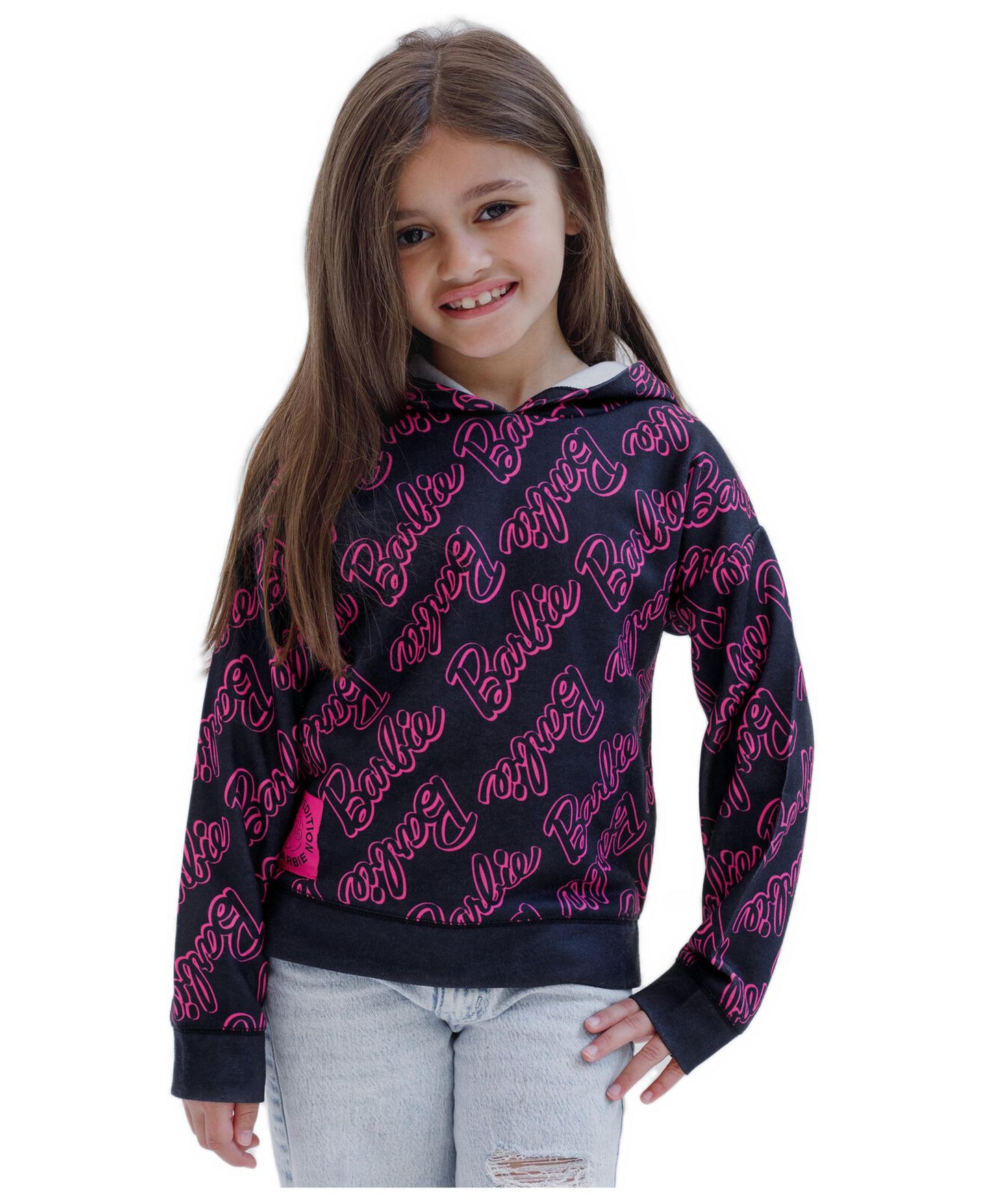 Худи Barbie Fleece Pullover для девочек, цвет: Чёрный фуксия — фото 2