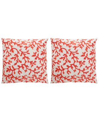 Indoor/Outdoor Coral All Over 20" x 20"  Pillow (Set of 2)