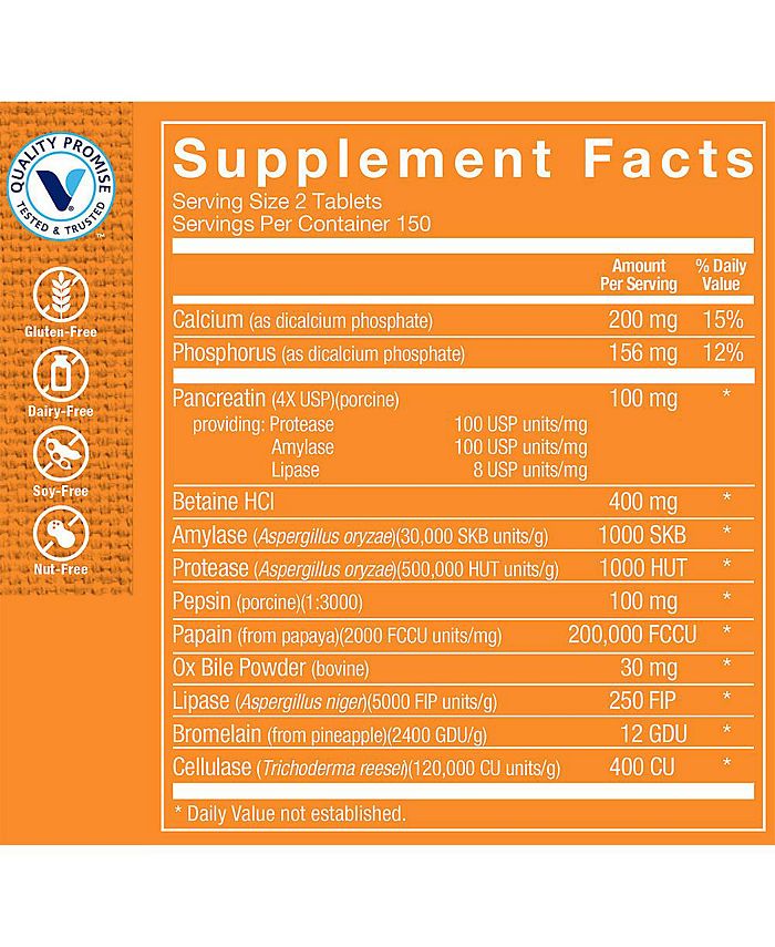 The Vitamin Shoppe MultiEnzyme Digestive Formula (300 Tablets) Macy's
