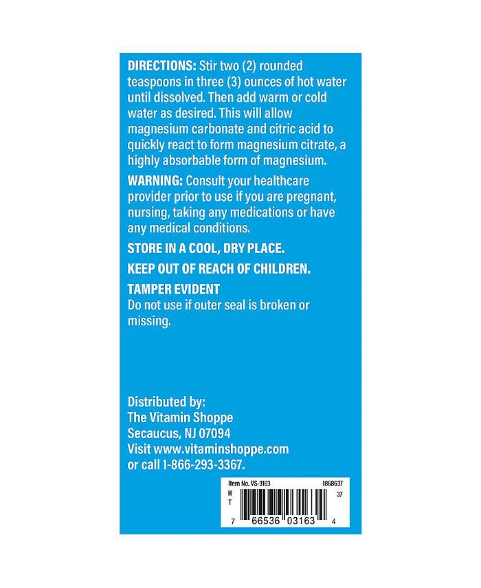 The Vitamin Shoppe Calm Zone Magnesium Powder 325 MG Raspberry