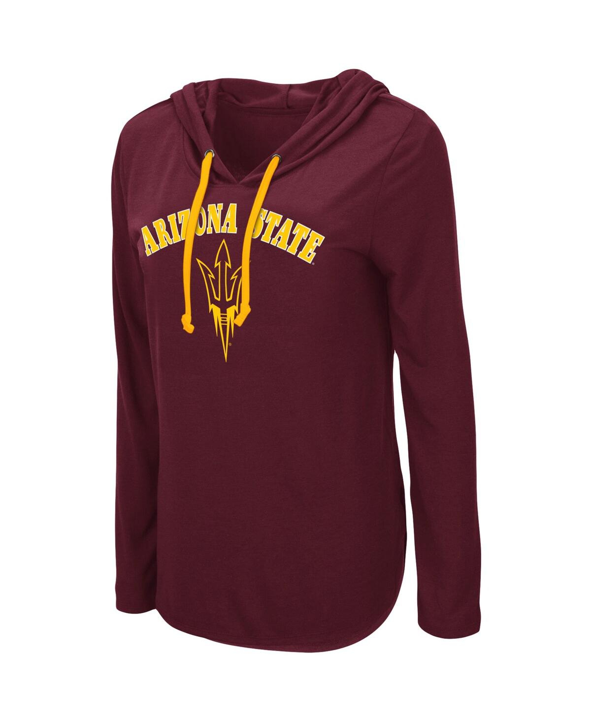 Women's ColosseumArizona State Sun Devils My Lover Lightweight Hooded Long Sleeve T-shirt - Maroon