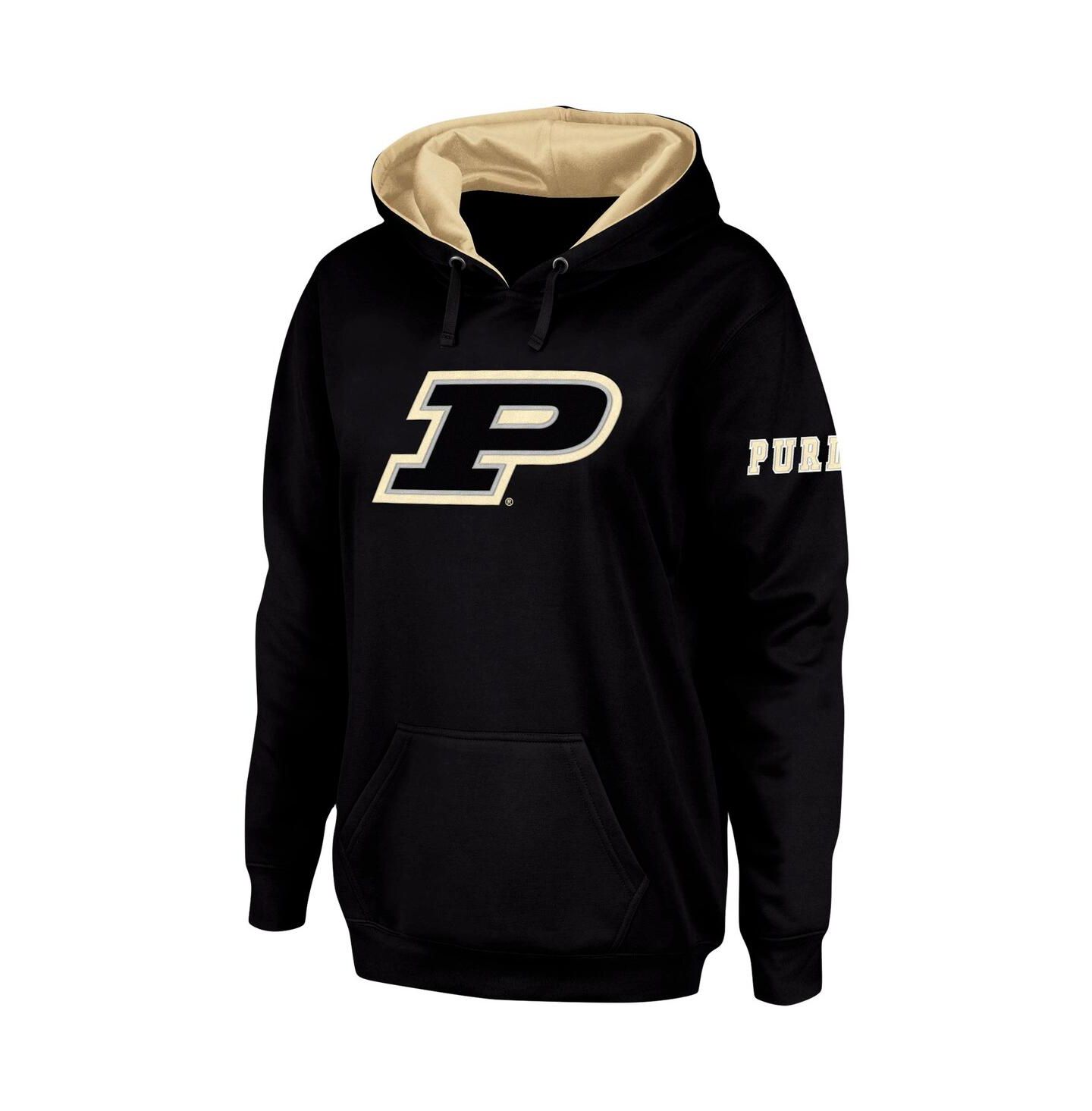 Женское худи Colosseum Black Purdue Boilermakers Team Big Logo Pullover — фото 4