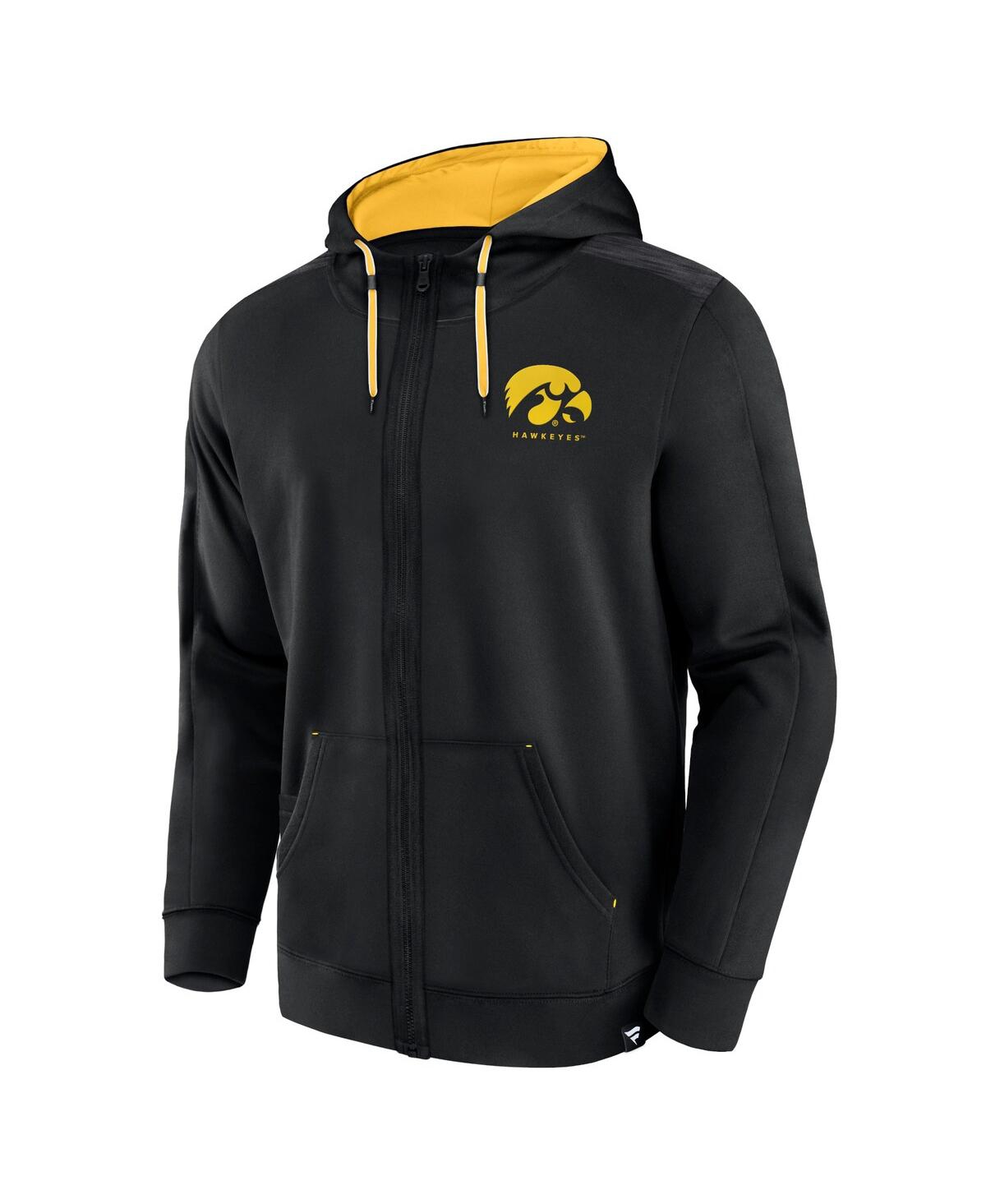 Fanatics Men's  Black Iowa Hawkeyes Power Index Full-zip Hoodie In Black