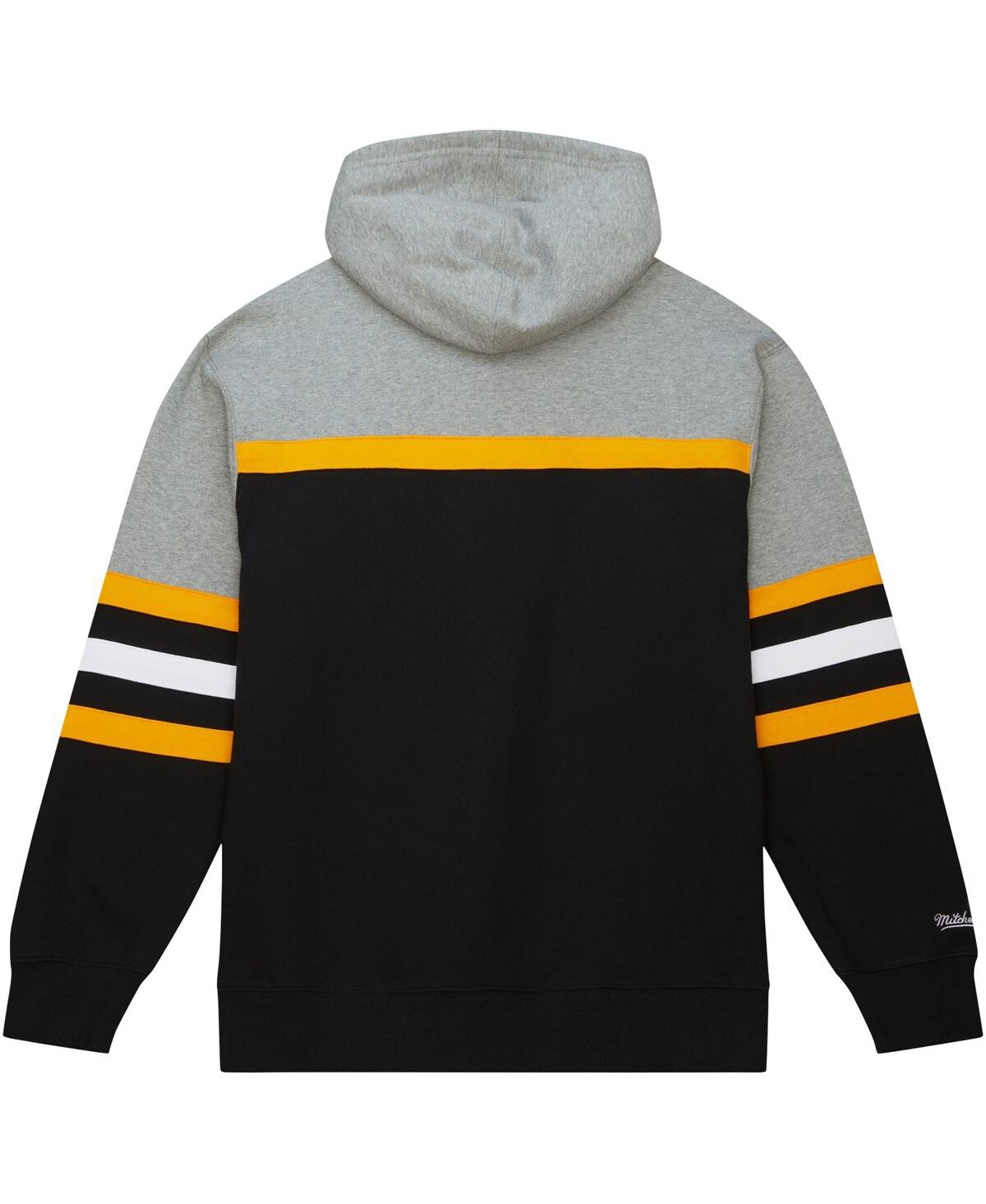 Shop Mitchell & Ness Men's  Black, Gray Pittsburgh Penguins Head Coach Pullover Hoodie In Black,gray