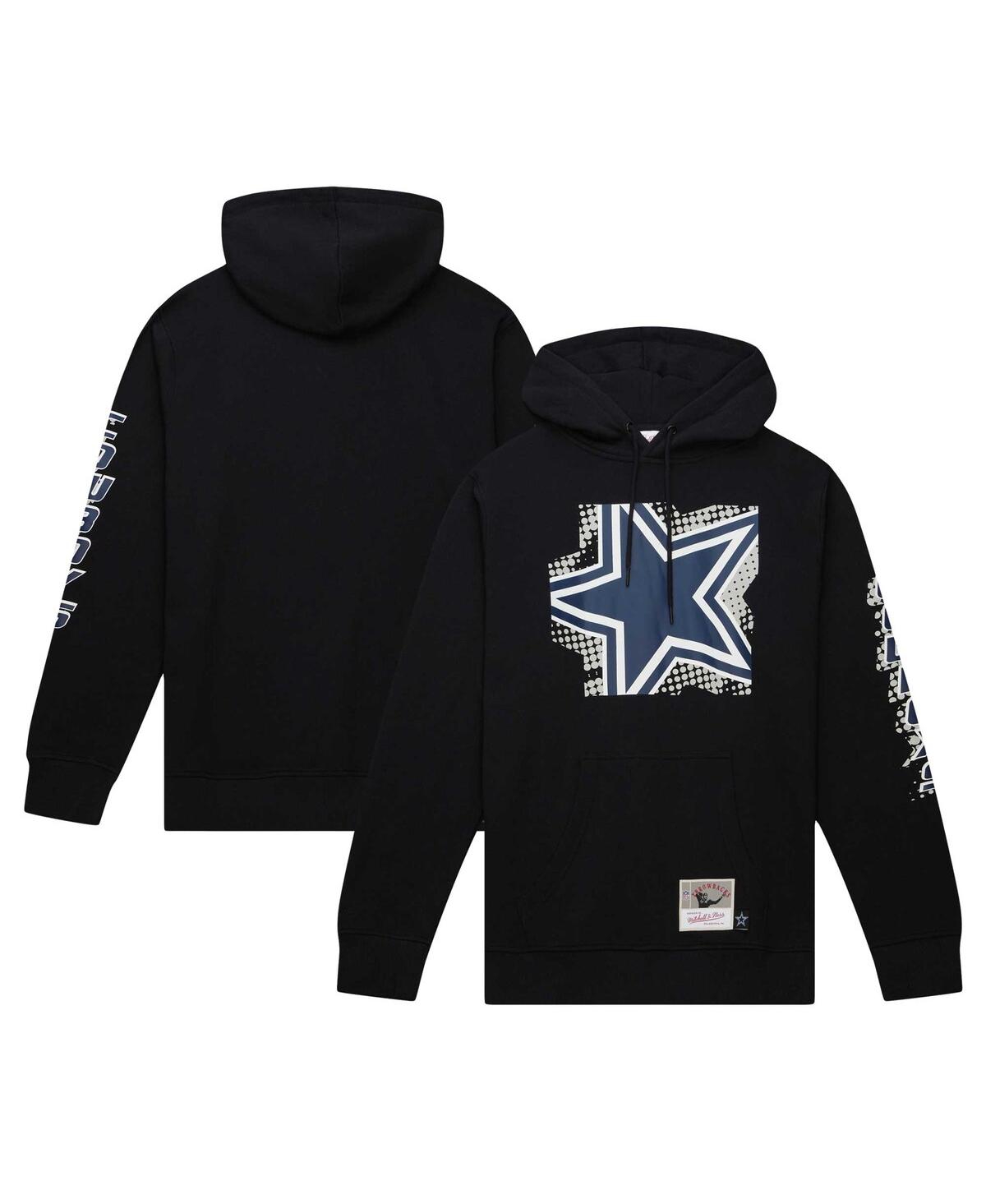 Mitchell & Ness Men's  Black Dallas Cowboys Gridiron Classics Big Face 7.0 Pullover Hoodie In Black