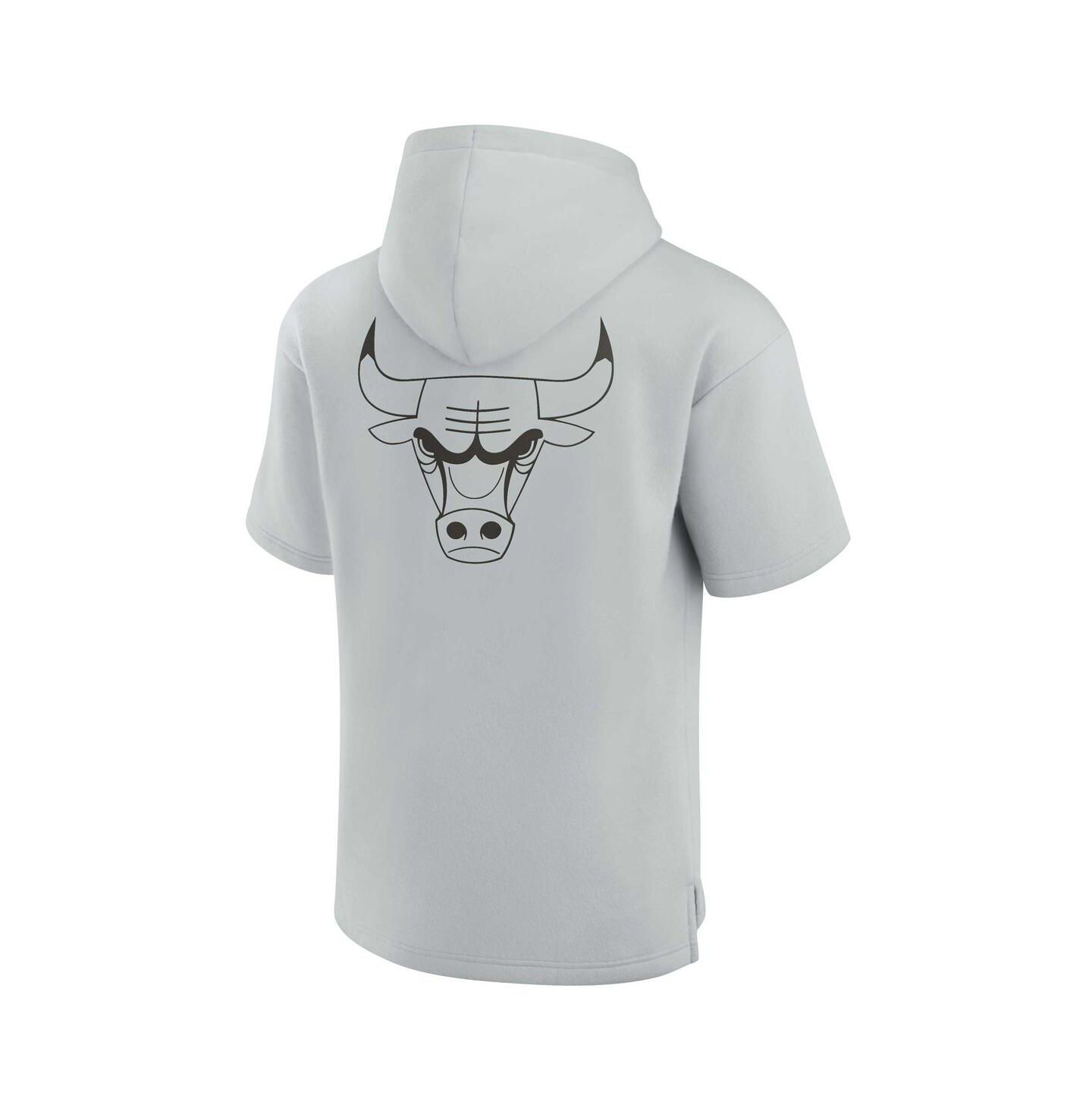 Худи Fanatics Signature Gray Chicago Bulls Super Soft Fleece Short Sleeve Pullover — фото 3
