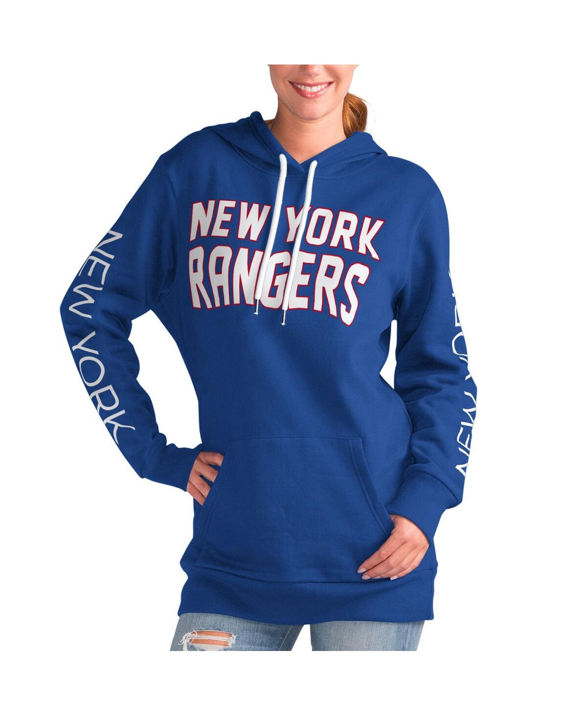 Shop G-iii 4her By Carl Banks Women's  Blue New York Rangers Overtime Pullover Hoodie