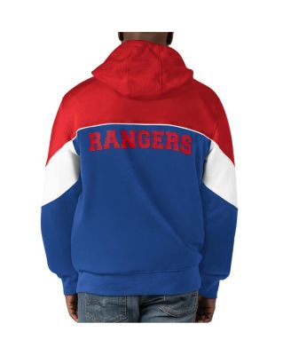 Men's Blue, Red New York Rangers Power Forward Full-Zip Hoodie