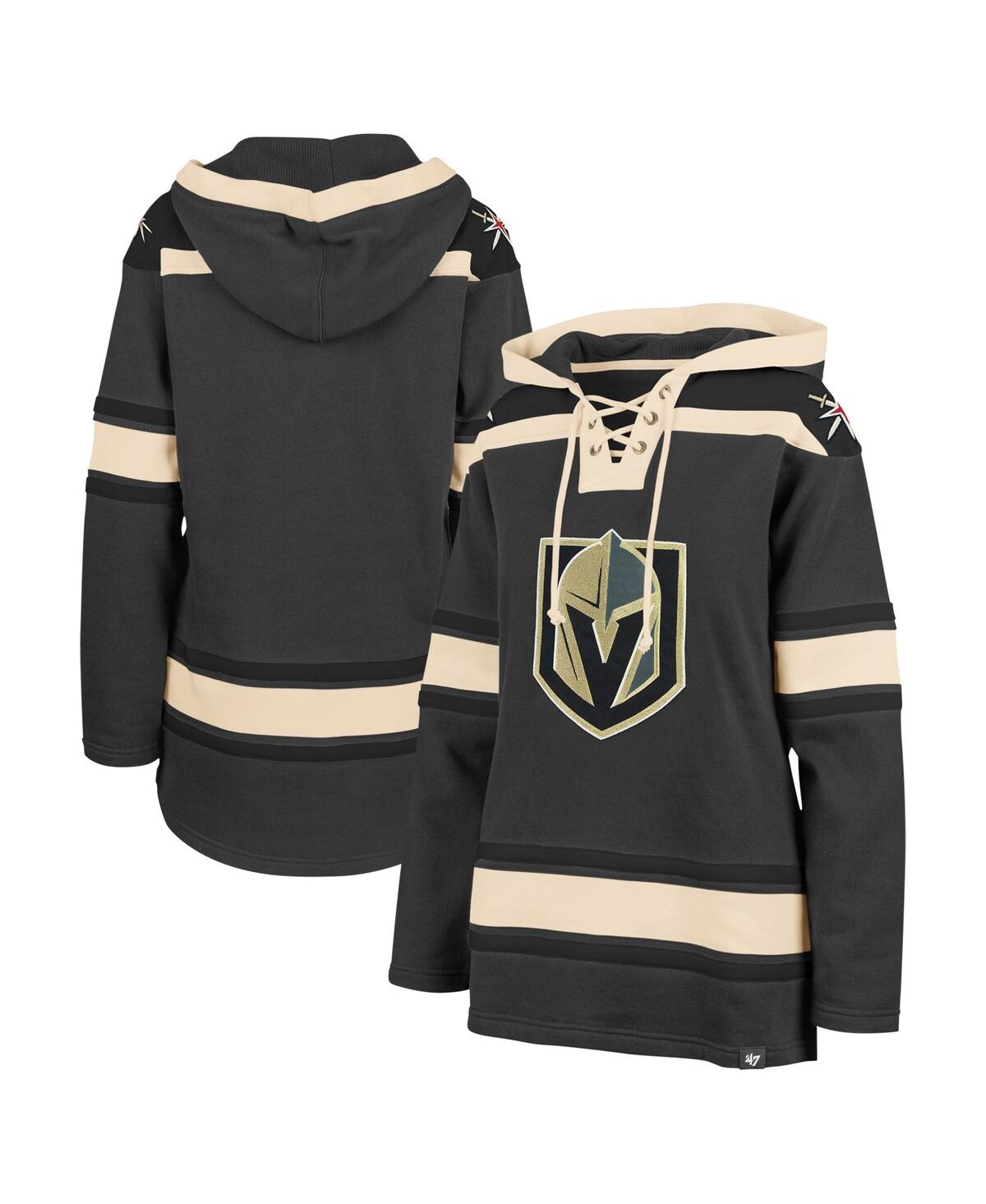 47 BRAND WOMEN'S '47 BRAND GRAY VEGAS GOLDEN KNIGHTS SUPERIOR LACER PULLOVER HOODIE 