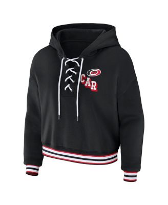 Women's Black Carolina Hurricanes Lace-Up Pullover Hoodie