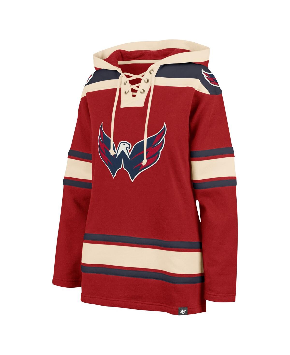 Women's '47 BrandWashington Capitals Superior Lacer Pullover Hoodie - Red
