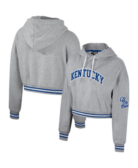 Женское худи The Wild Collective Heather Gray Distressed Kentucky Wildcats Cropped Shimmer Pullover
