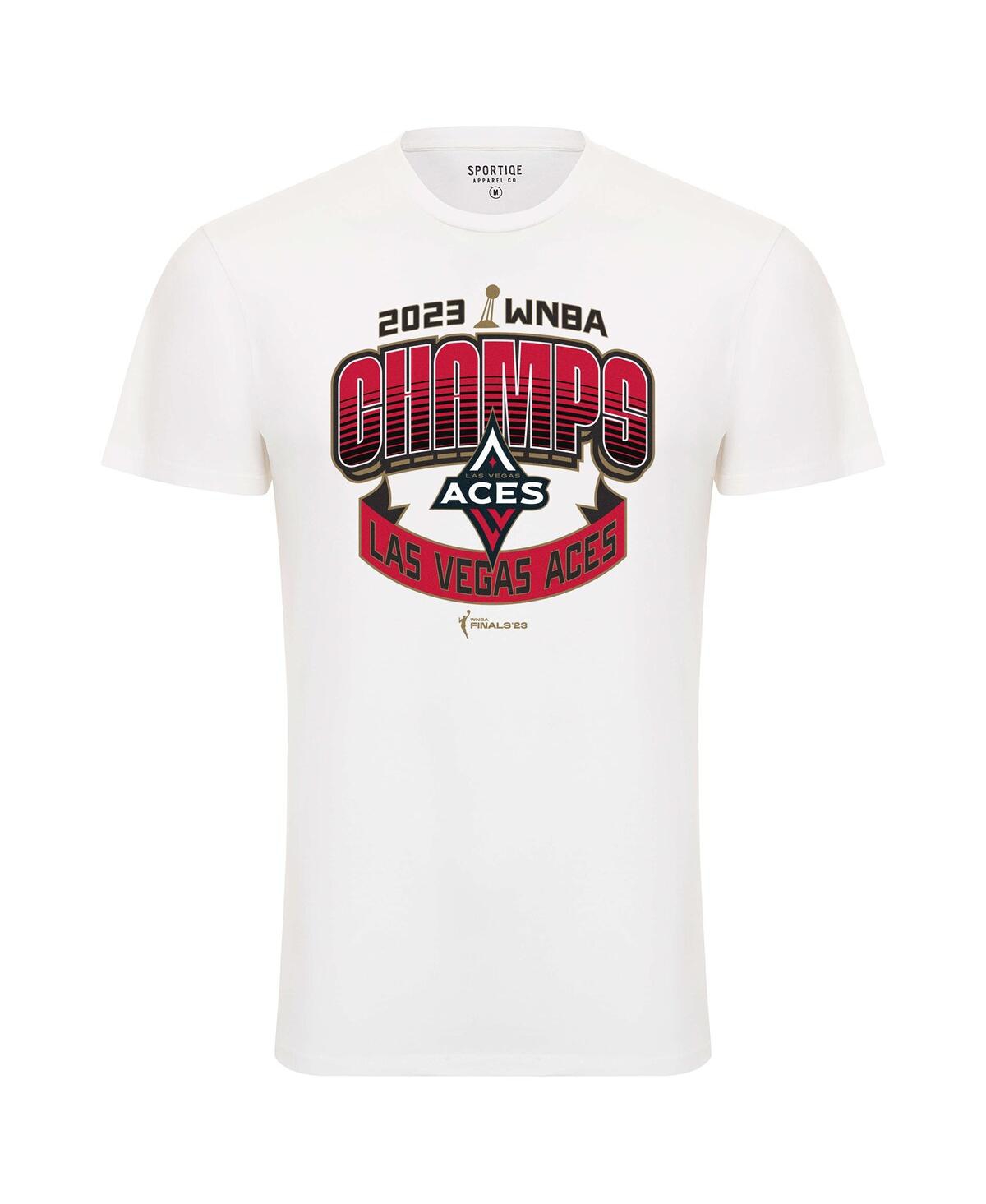 Sportiqe Men's And Women's  Cream Las Vegas Aces 2023 Wnba Finals Champions Banner Super Soft Comfy T In Cream