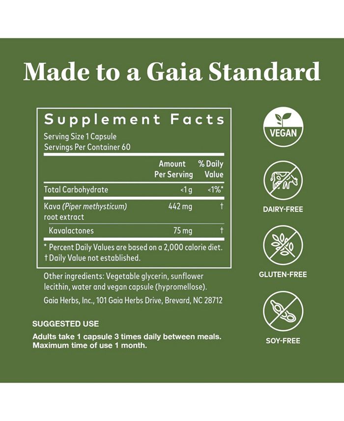 Gaia Herbs Kava Root Helps Sustain a Sense of Natural Calm and