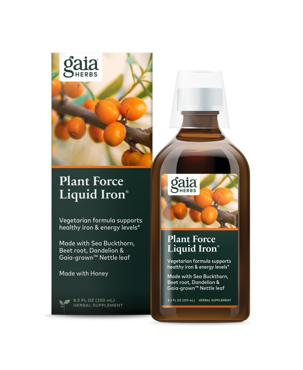 Plant Force Liquid Iron - Vegetarian Iron Supplement to Help Maintain Healthy Iron & Energy Levels - With Star Anise, Sea Buckthorn, Beet R