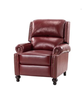 Franco Traditional Genuine Leather Manual Recliner