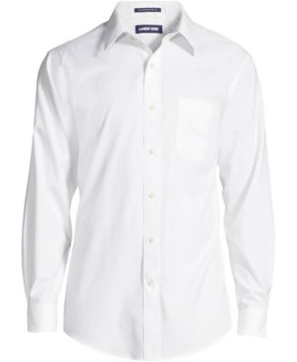 Men's Traditional Fit Solid No Iron Supima Pinpoint Straight Collar Dress Shirt