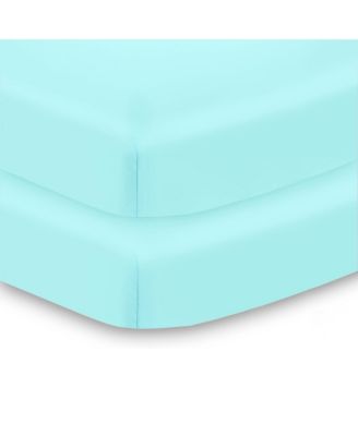 All-in-One Fitted Sheet & Waterproof Cover for 38" x 24" Mini Crib Mattress (2-Pack)