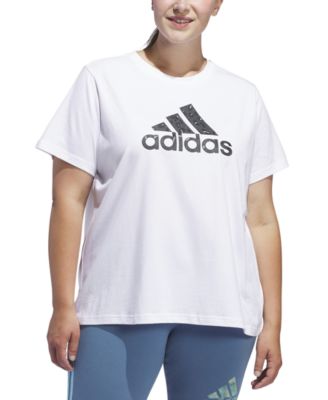 adidas - Plus Size Cotton Animal-Print Logo Short-Sleeve T-Shirt