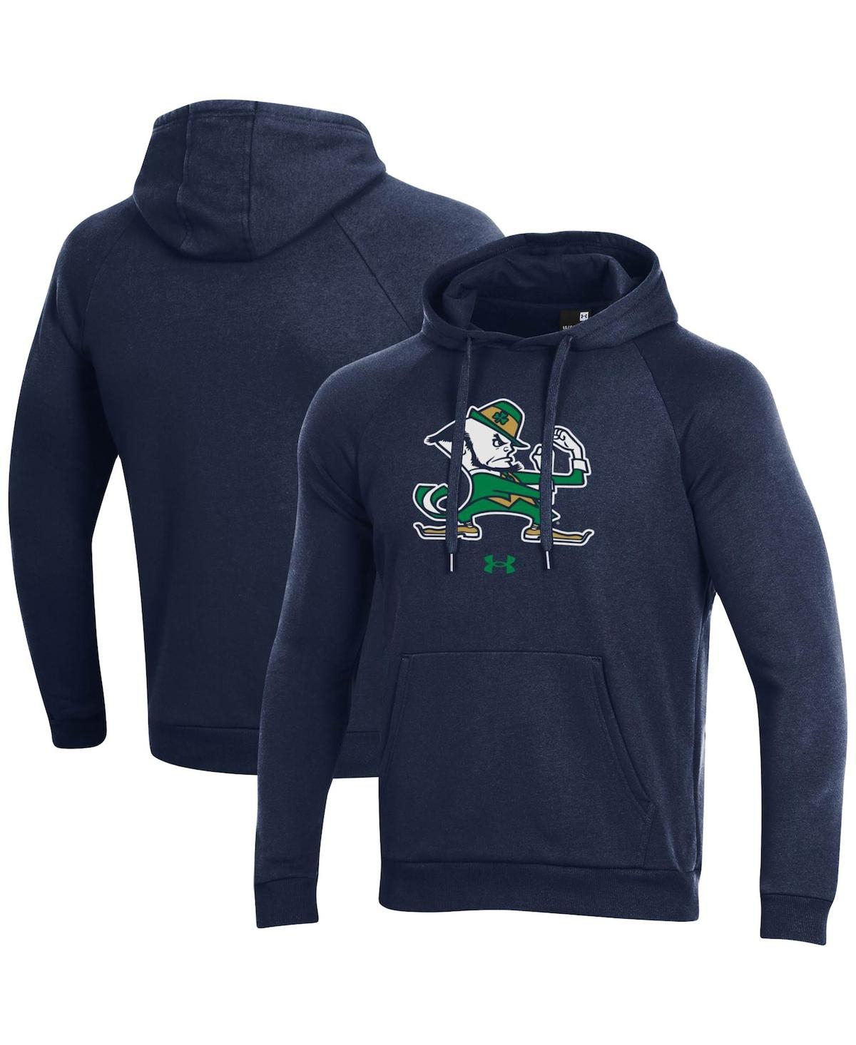 Under Armour Men's  Navy Notre Dame Fighting Irish Mascot School Logo All Day Raglan Pullover Hoodie
