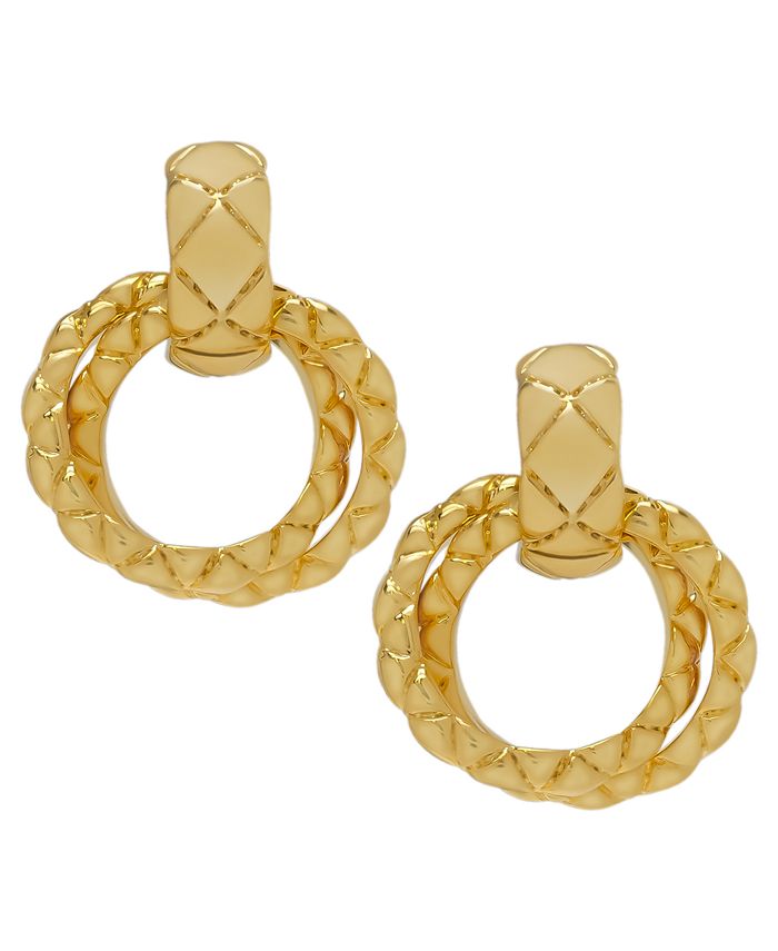 Macy's 14K Gold Plated Round Dangle Design Earring Macy's