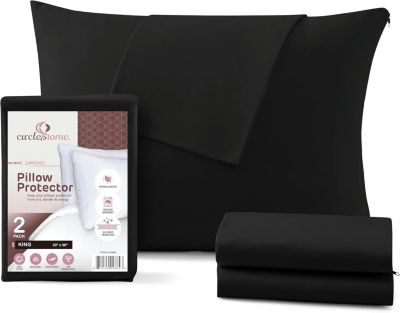 100% Cotton King Size Pillow Protector with Zipper  - (2 Pack)
