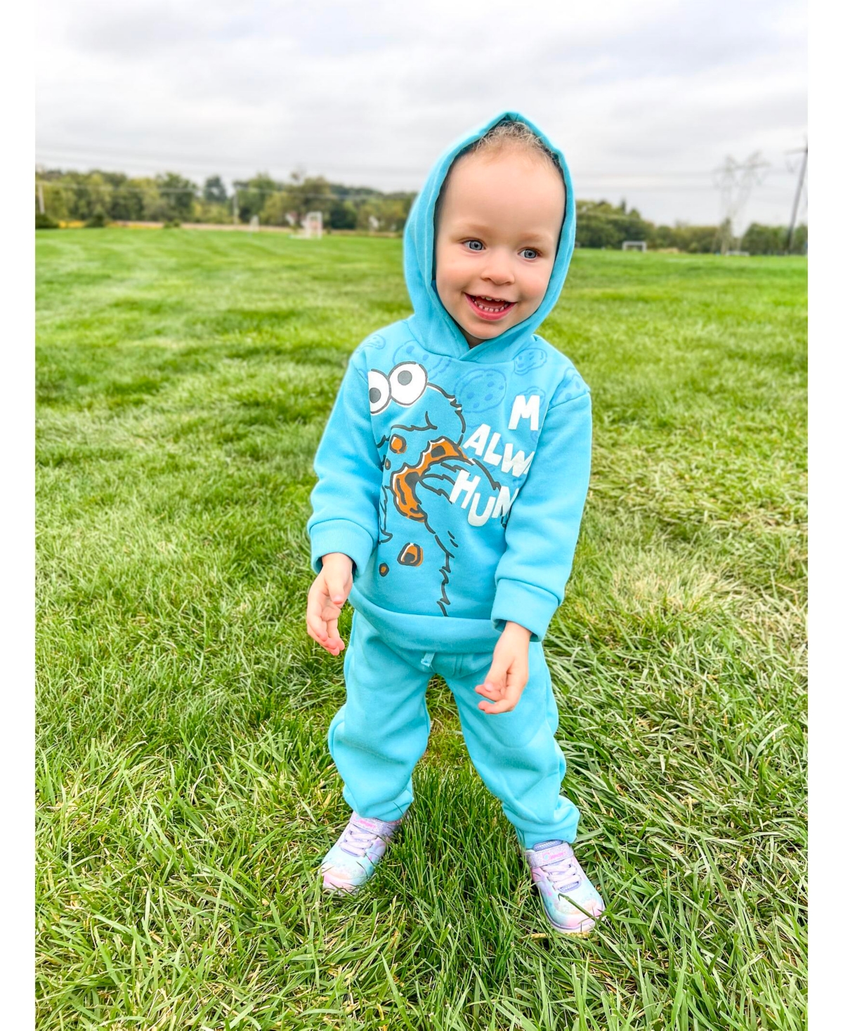 Sesame Street Elmo Cookie Monster Boy's Fleece Pullover Hoodie and Pants Outfit Set Toddler