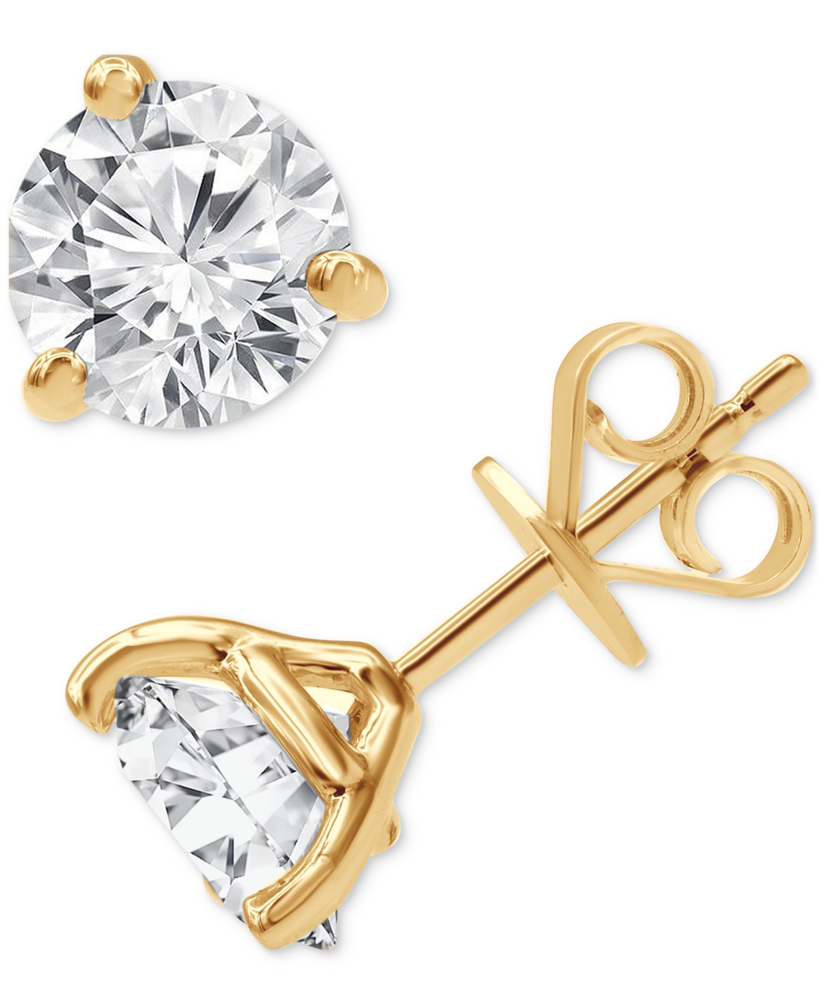 Badgley Mischka Certified Lab Grown Diamond Stud Earrings (3 Ct. T.w.) In 14k Gold In Yellow Gold