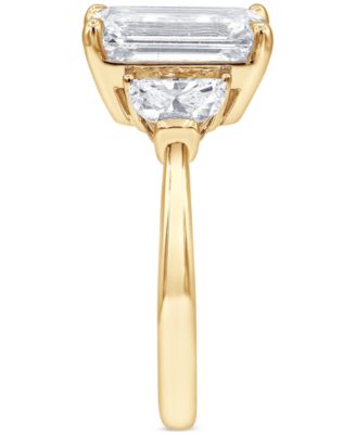 Certified Lab Grown Emerald Diamond Three Stone Engagement Ring (4-5/8 ct. t.w.) in 14k Gold