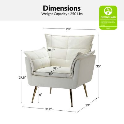 Velvet Accent Chair with Gold Legs