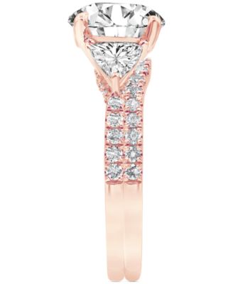 Badgley Mischka Certified Lab Grown Diamond Round Three Stone Bridal Set (4-1/4 ct. t.w.) in 14k Gold