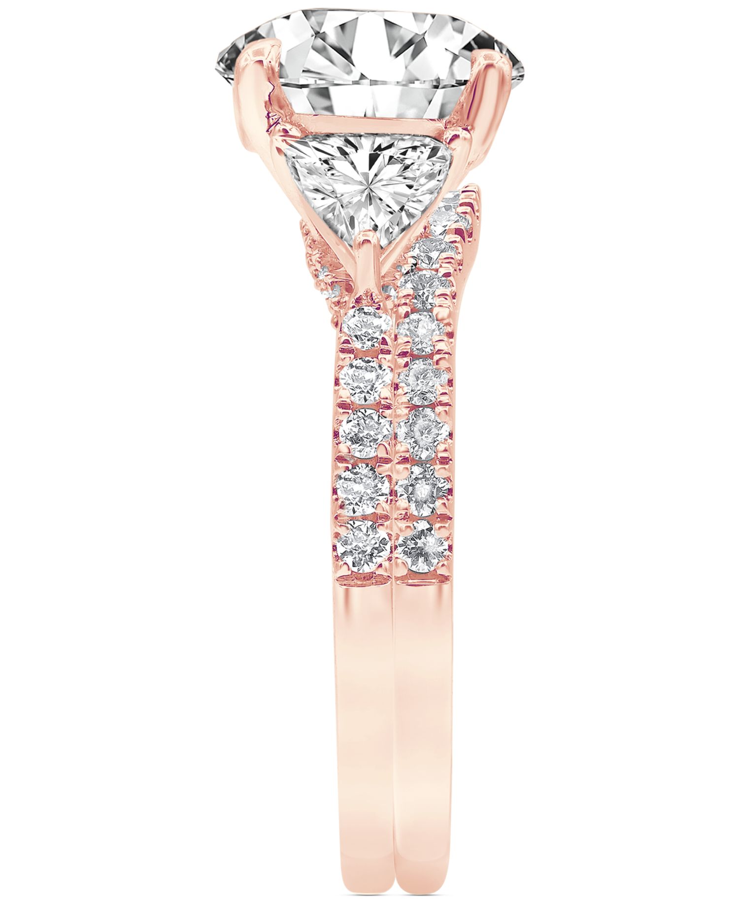 Certified Lab Grown Diamond Round Three Stone Bridal Set (4-1/4 ct. t.w.) in 14k Gold
