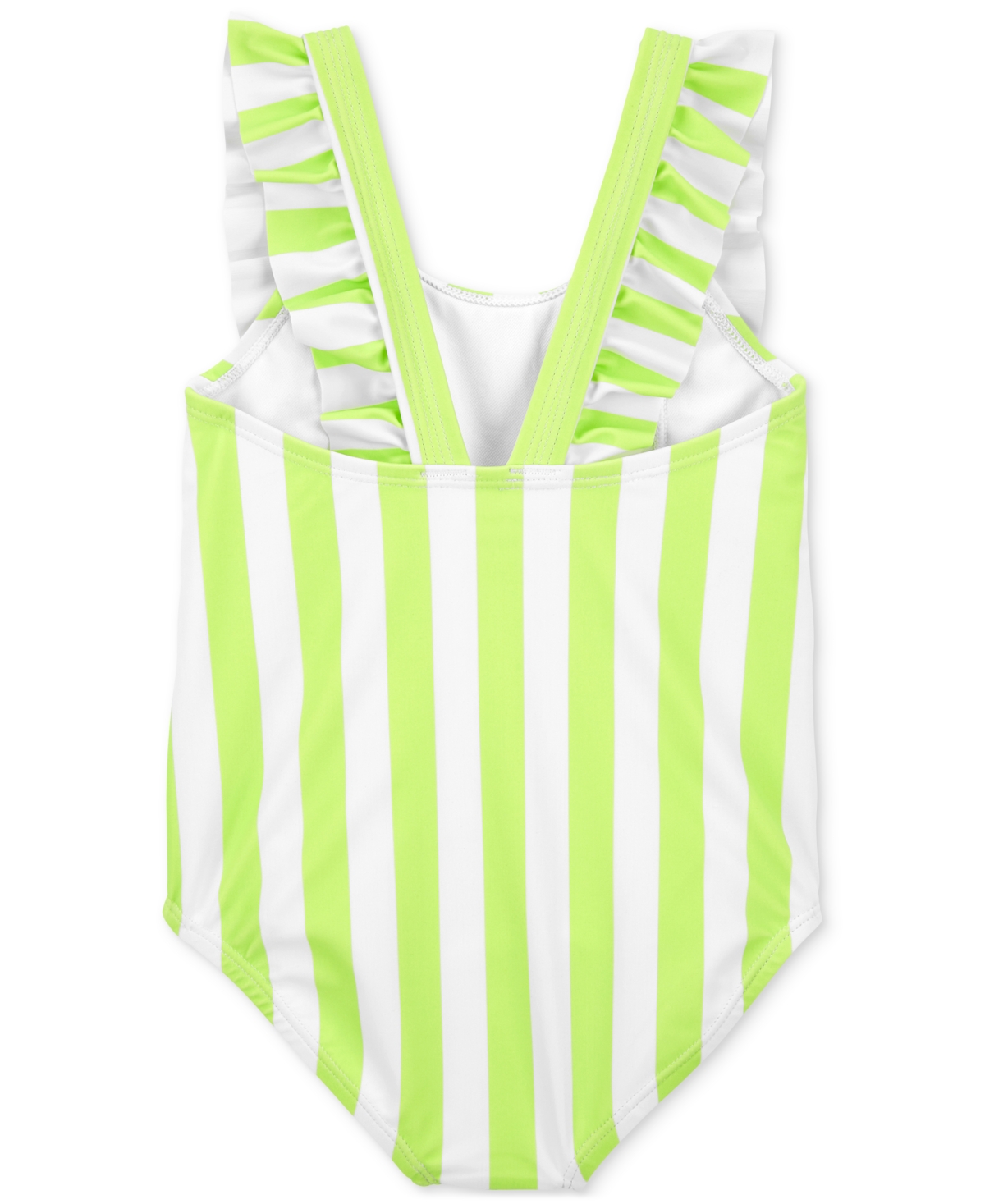 Shop Carter's Toddler Girls Striped Ruffled One-piece Swimsuit In Assorted