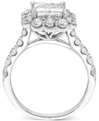 Diamond Princess Quad Cluster Halo Bridal Set (3-1/4 ct. t.w.) in 14k White Gold