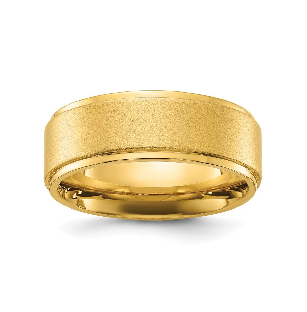 Stainless Steel Yellow Ip-plated Brushed 8mm Band Ring - Yellow