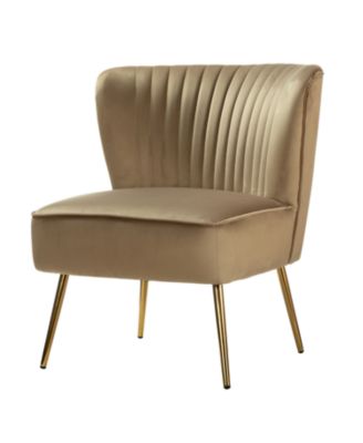 Velvet Accent Chair with Gold Metal Legs for Bedroom Guest Room Vanity