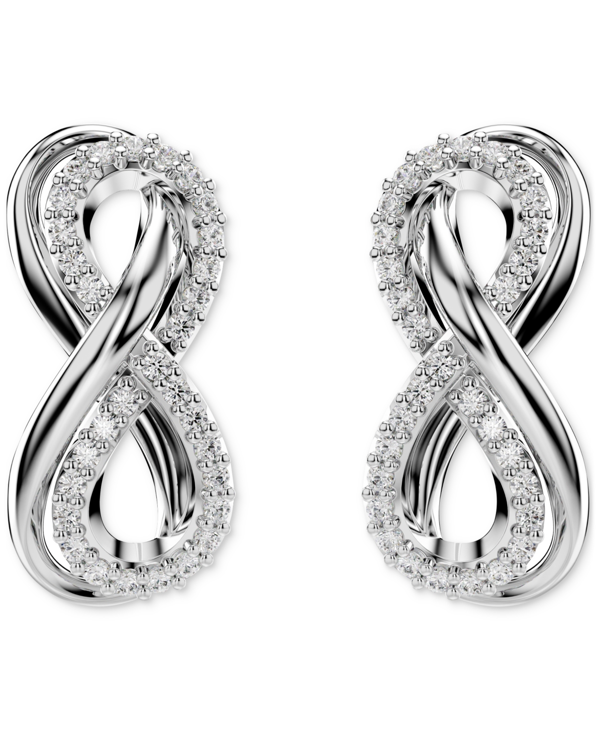 Shop Swarovski Hyperbola Stud Earrings In Silver