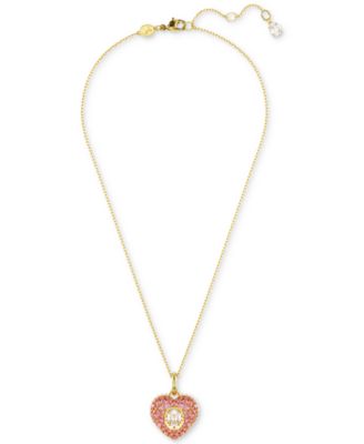 Gold-Tone Hyperbola Pendant Octagon Cut Necklace, 15" + 2-3/4" extender