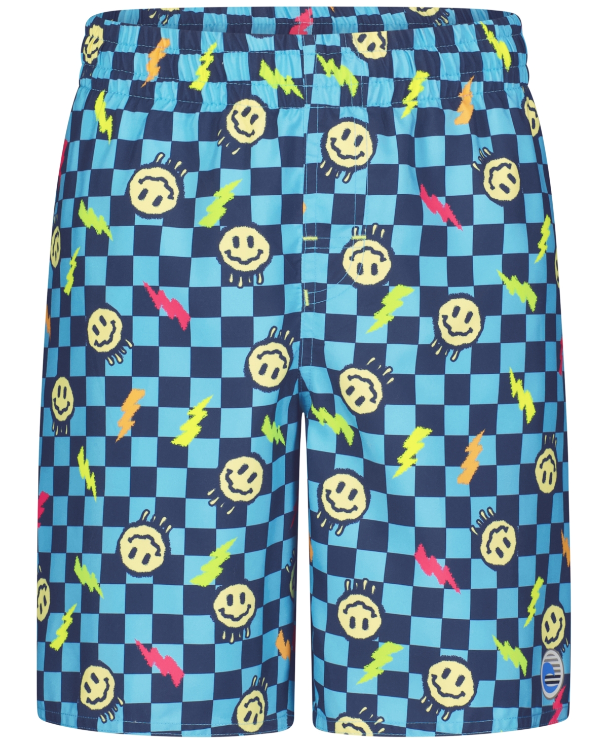 Shop Laguna Big Boys Checked Out Volley Swim Shorts In Blue Atoll
