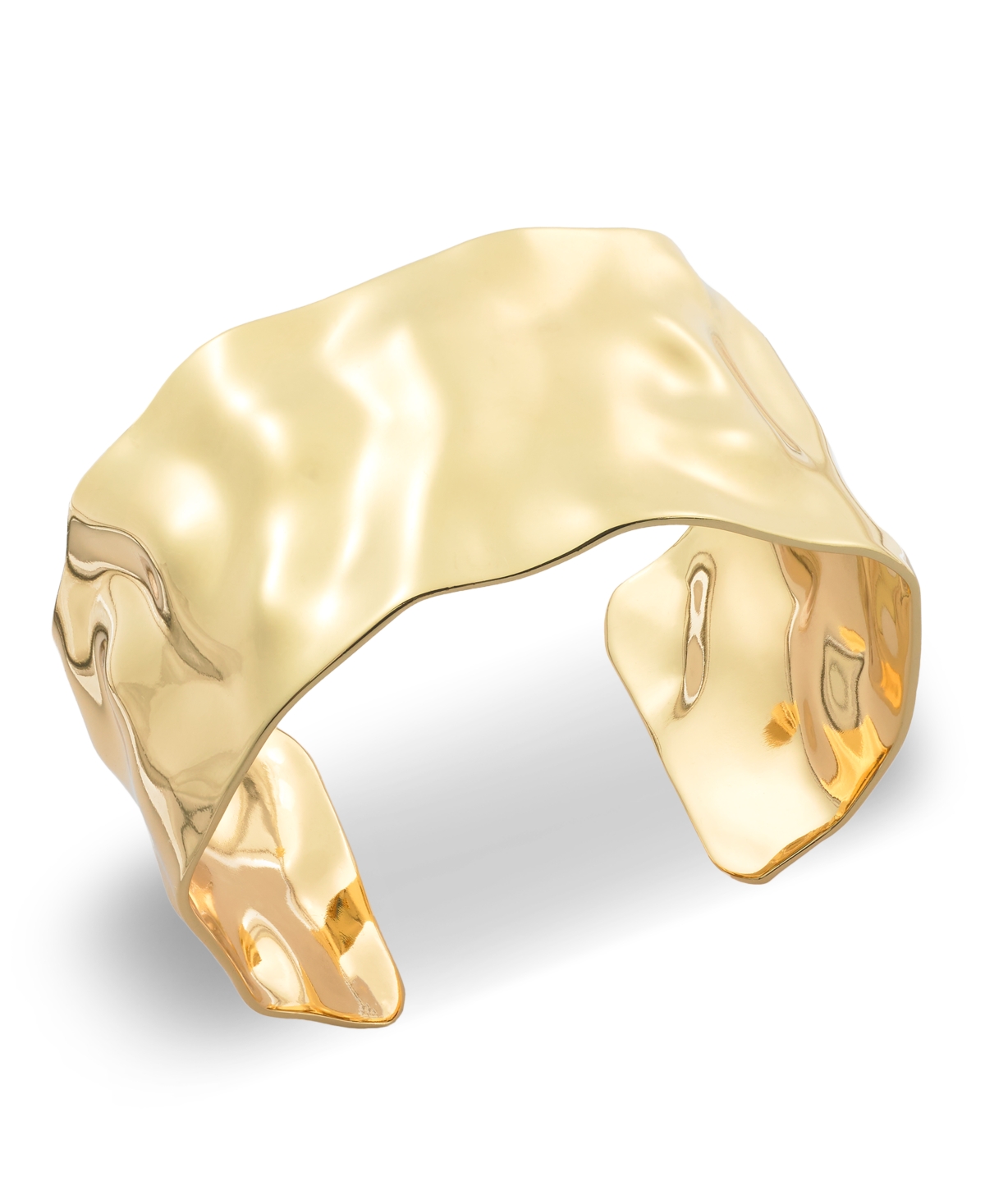Shop Inc International Concepts Hammered Gold-tone Cuff Bracelet, Created For Macy's