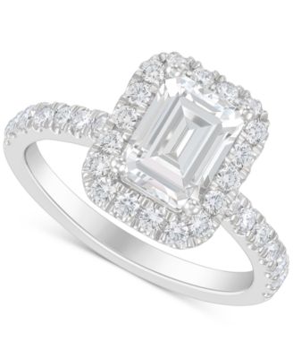 Grown With Love - IGI Certified Lab Grown Diamond Octagon- & Round-Cut Halo Engagement Ring (2-3/4 ct. t.w.) in 14k White Gold