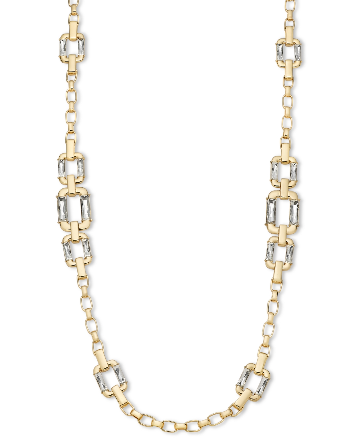 Shop Inc International Concepts Long Crystal Gold-tone Necklace, 40" + 3" Extender, Created For Macy's