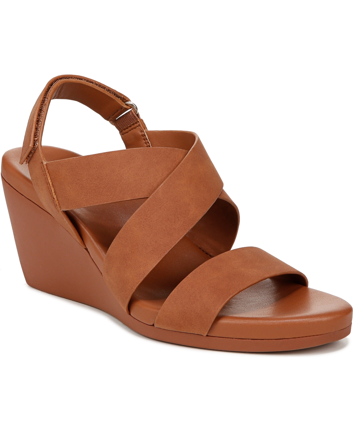 Naturalizer Palmer Wedge Sandals In Brown Faux Nubuck